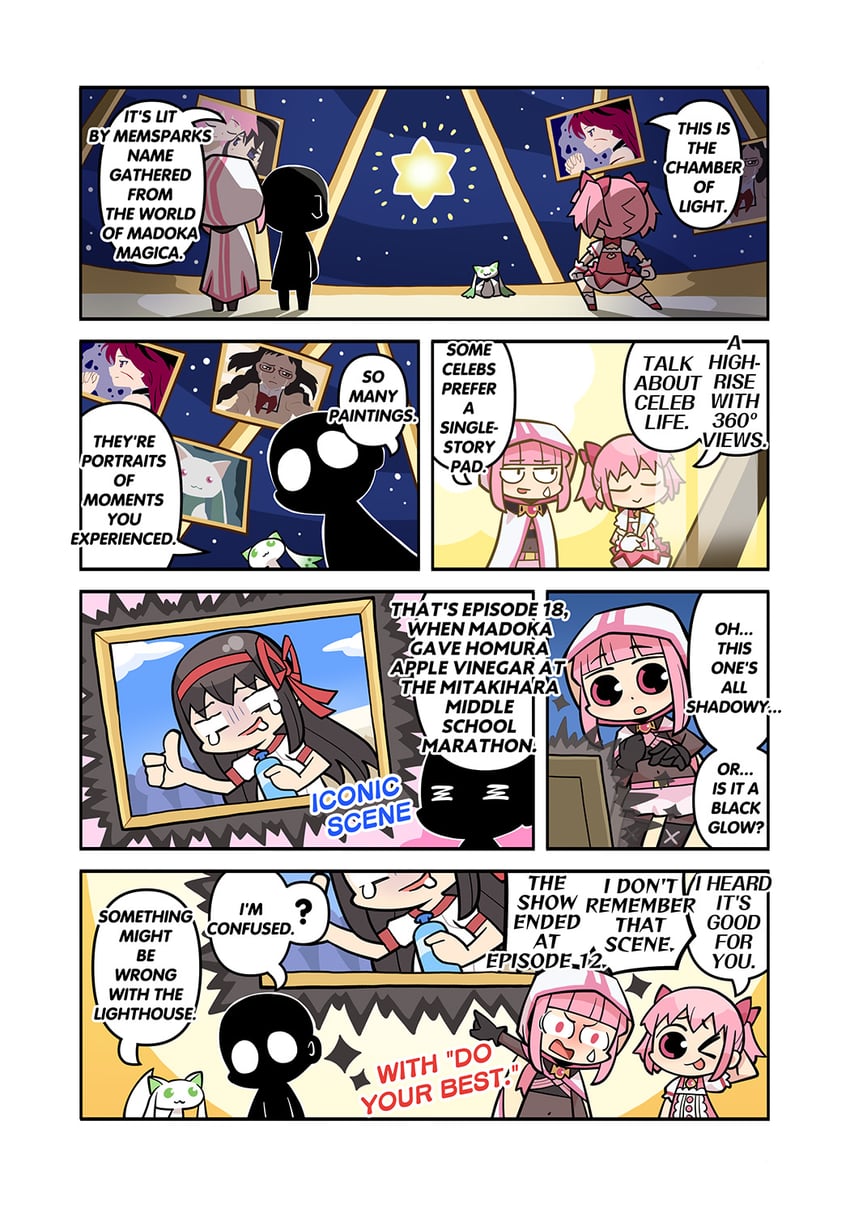 akemi homura, kaname madoka, sakura kyoko, kyubey, tamaki iroha, and 2 more (mahou shoujo madoka magica and 2 more) drawn by papa_(shimeguru)