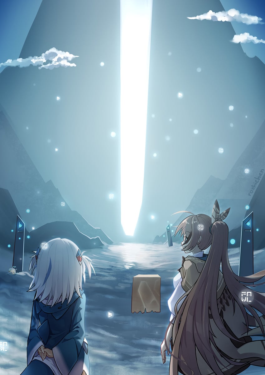 gawr gura, nanashi mumei, and friend (hololive and 1 more) drawn by roshi_chen