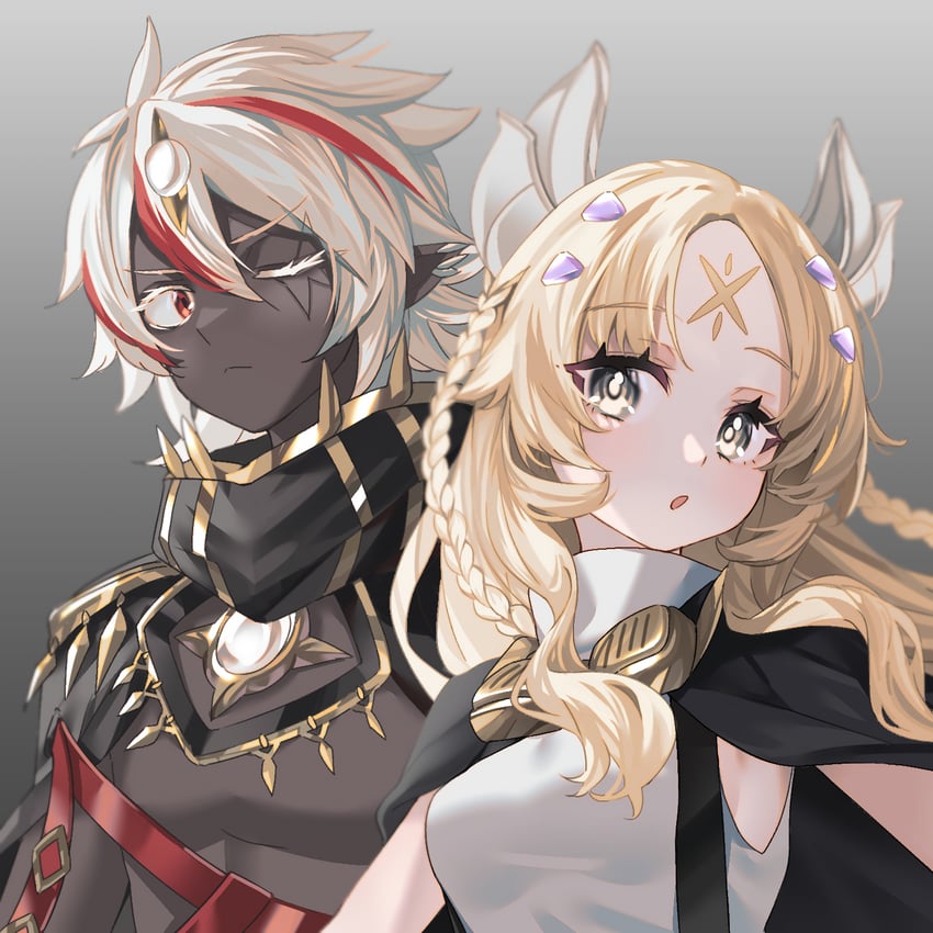 ecclesia, incredible ecclesia the virtuous, albaz, and fallen of albaz (yu-gi-oh!) drawn by shiromoca