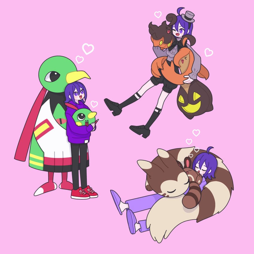 furret, sentret, pumpkaboo, natu, xatu, and 2 more (pokemon and 3 more) drawn by nyaasechan