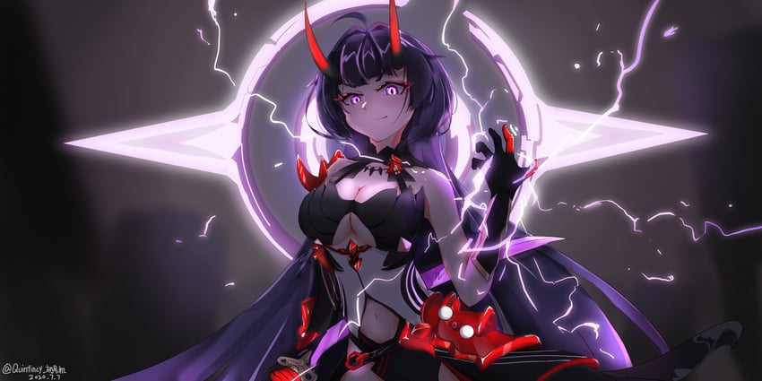 raiden mei (honkai and 1 more) drawn by quintincy