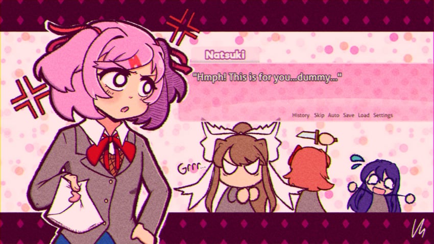 monika, natsuki, yuri, and sayori (doki doki literature club) drawn by filthyhector