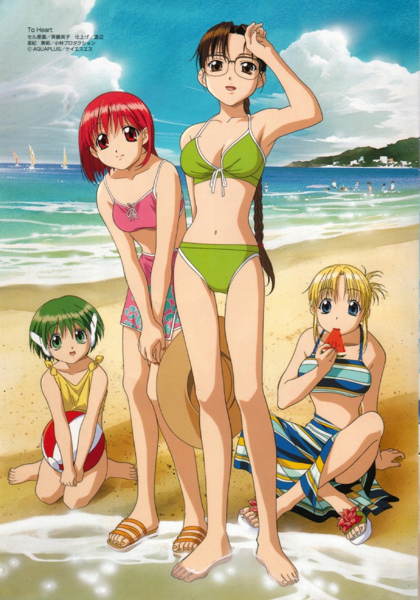 hoshina tomoko, multi, kamigishi akari, and miyauchi lemmy (to heart) drawn by saitou_eiko