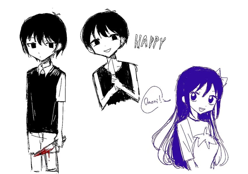 sunny, omori, and aubrey (omori) drawn by xingxunyou