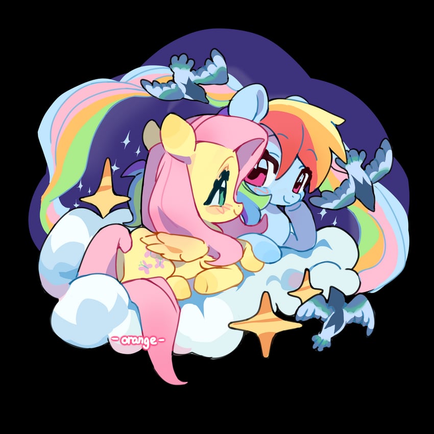 fluttershy and rainbow dash (my little pony and 1 more) drawn by chengzi82020