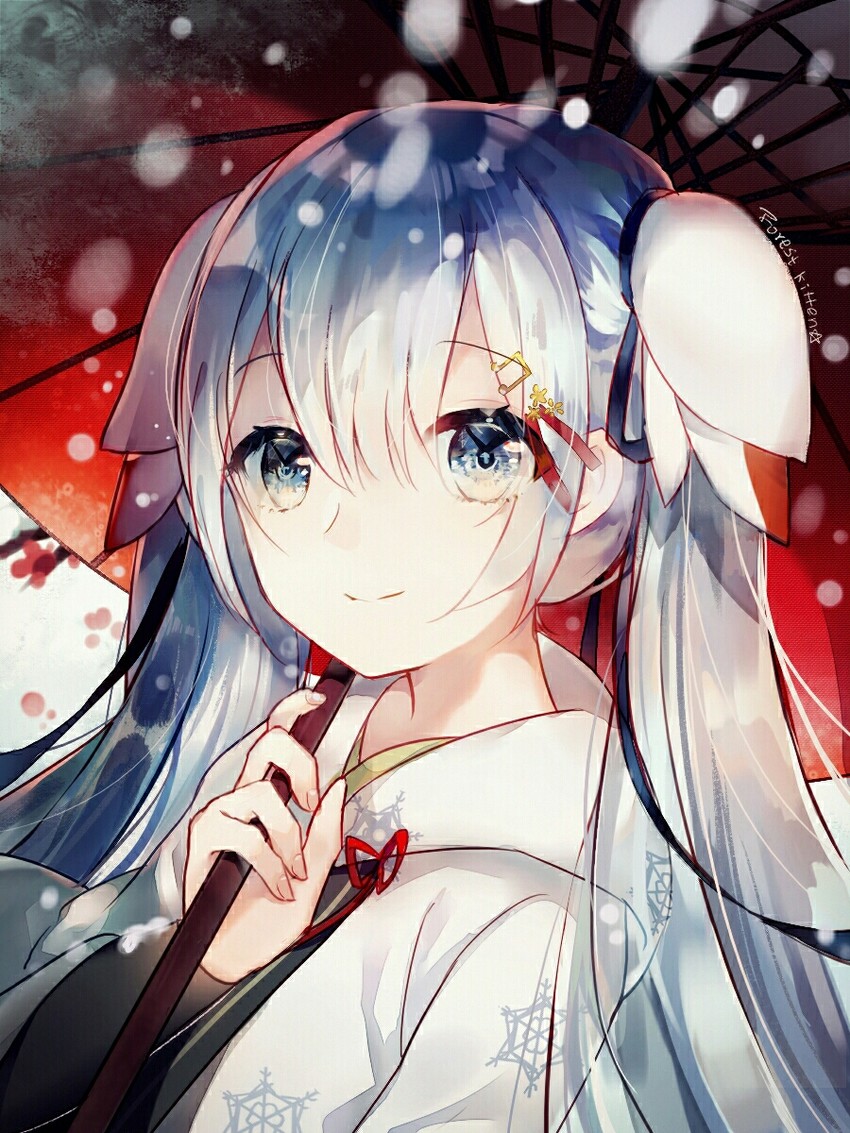 hatsune miku and yuki miku (vocaloid) drawn by forest_kitten