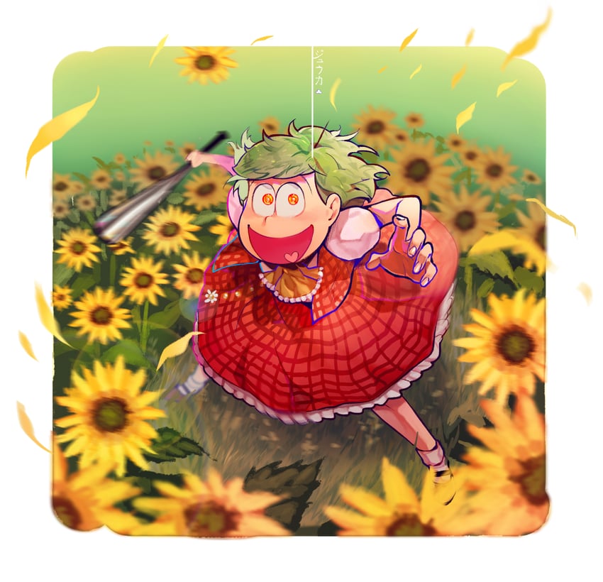 kazami yuuka and matsuno jyushimatsu (touhou and 2 more) drawn by 176feet