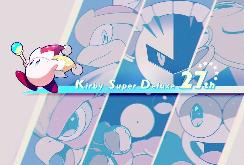 kirby, meta knight, king dedede, marx, galactic nova, and 3 more (kirby and 1 more) drawn by higuchi_megumi
