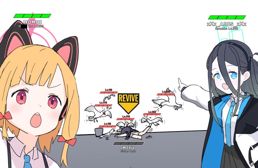 aris, momoi, and miyu (blue archive and 2 more) drawn by xandier59