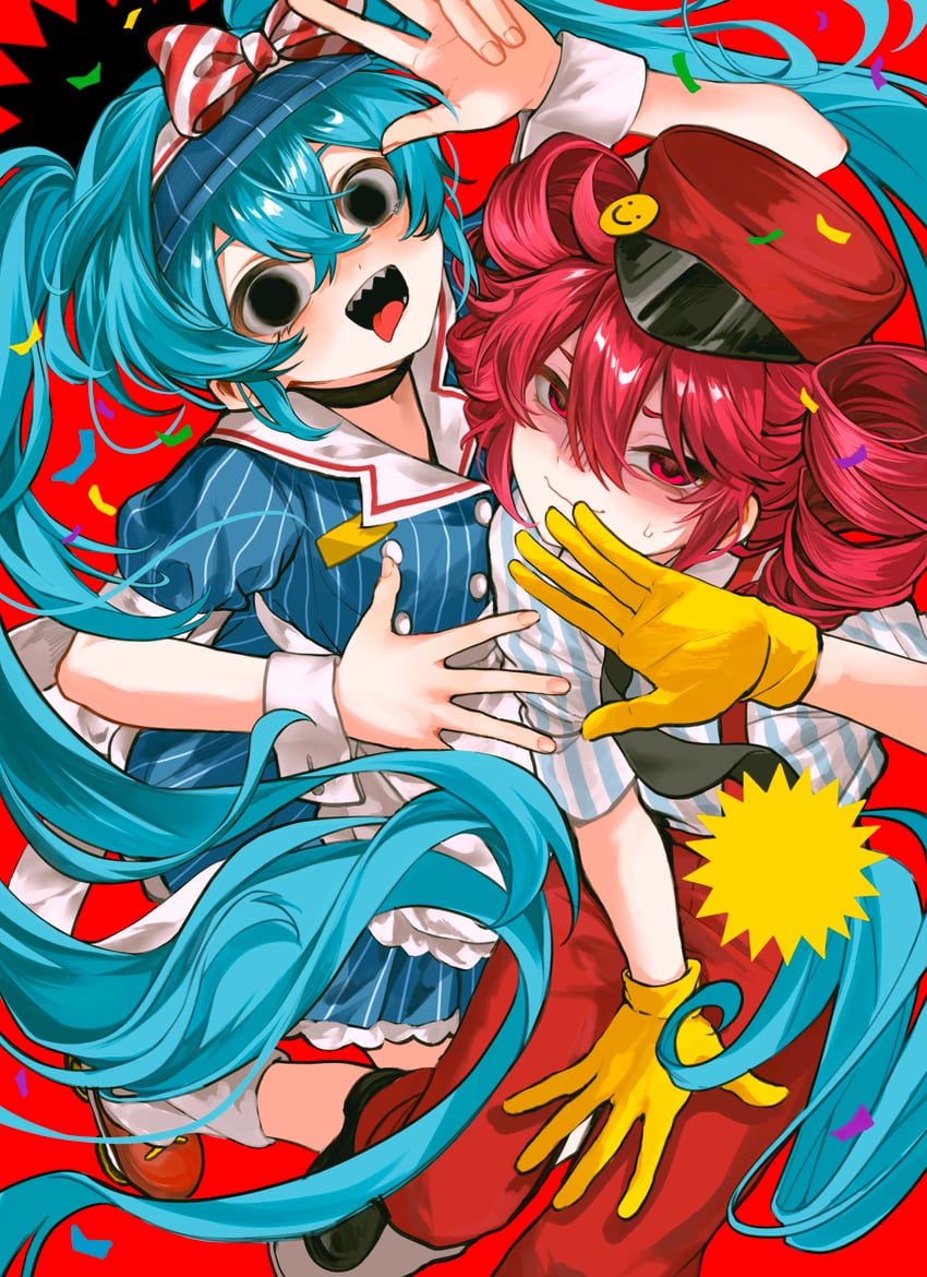 hatsune miku and kasane teto (vocaloid and 2 more) drawn by haruno0629