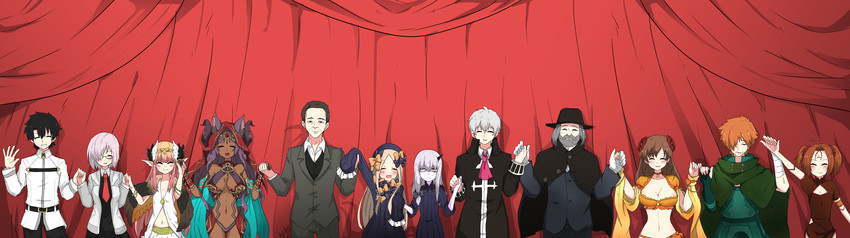 mash kyrielight, fujimaru ritsuka, abigail williams, lavinia whateley, circe, and 7 more (fate and 1 more) drawn by mekakuri_(otacon250)