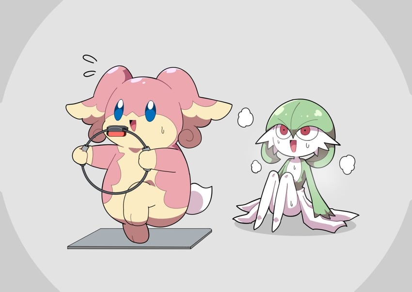 gardevoir and audino (pokemon and 1 more) drawn by maks_(makusu_210)