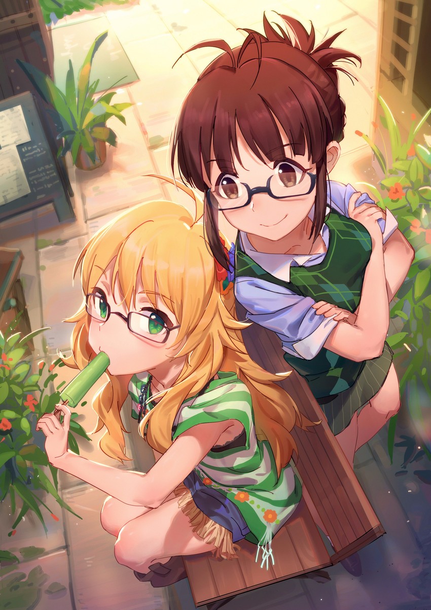 hoshii miki and akizuki ritsuko (idolmaster and 1 more) drawn by pg_(pgouwoderen)