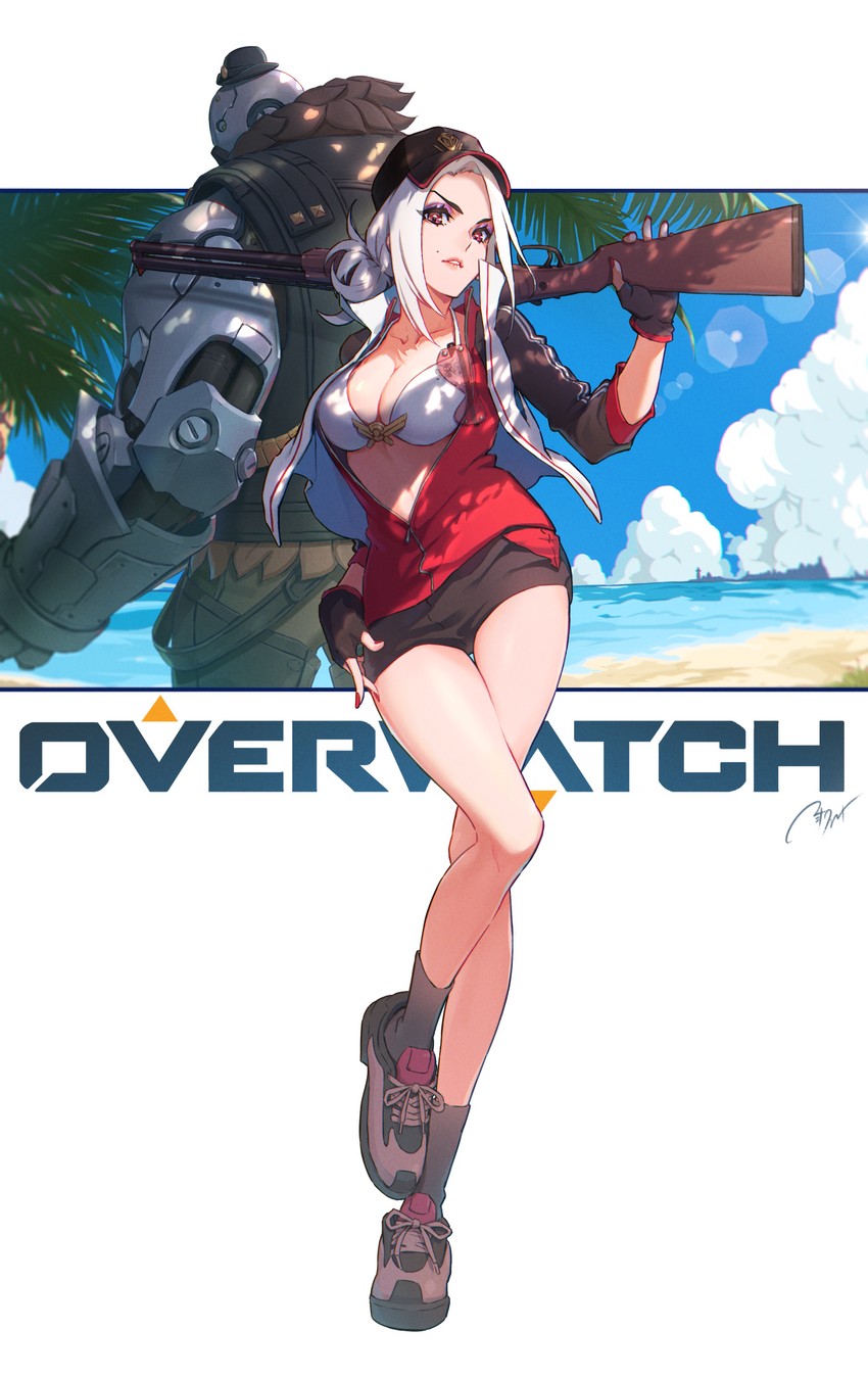 ashe and bob (overwatch and 1 more) drawn by nishikawa_eito
