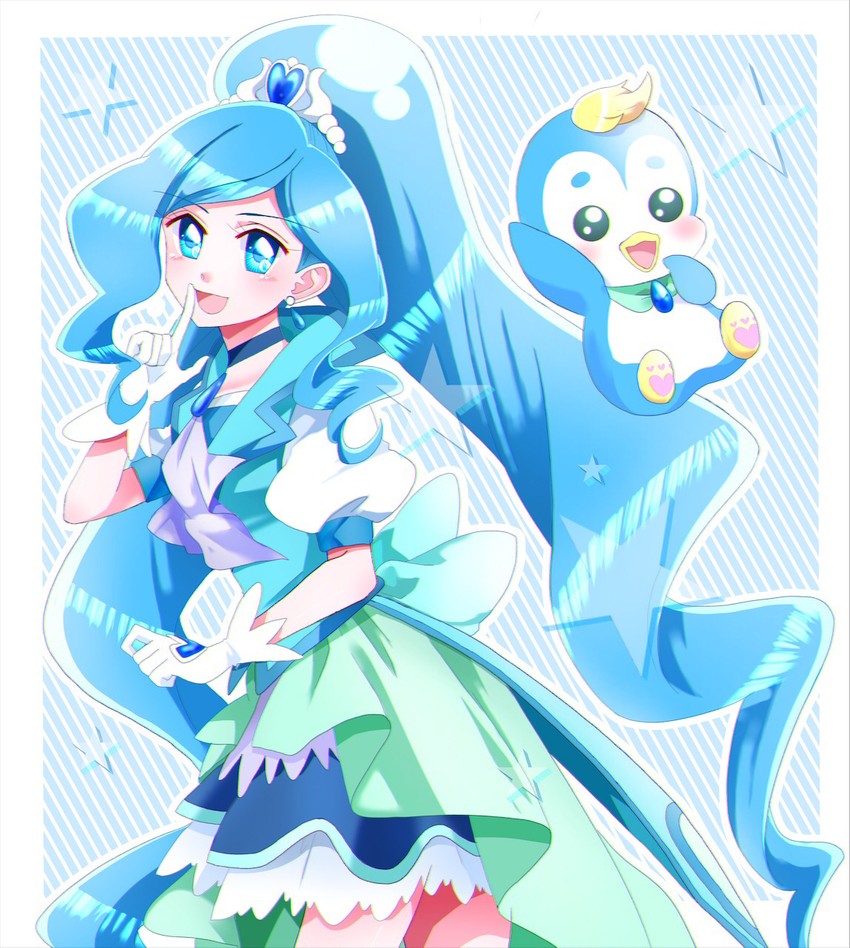 sawaizumi chiyu, cure fontaine, and pegitan (precure and 1 more) drawn by komanana320