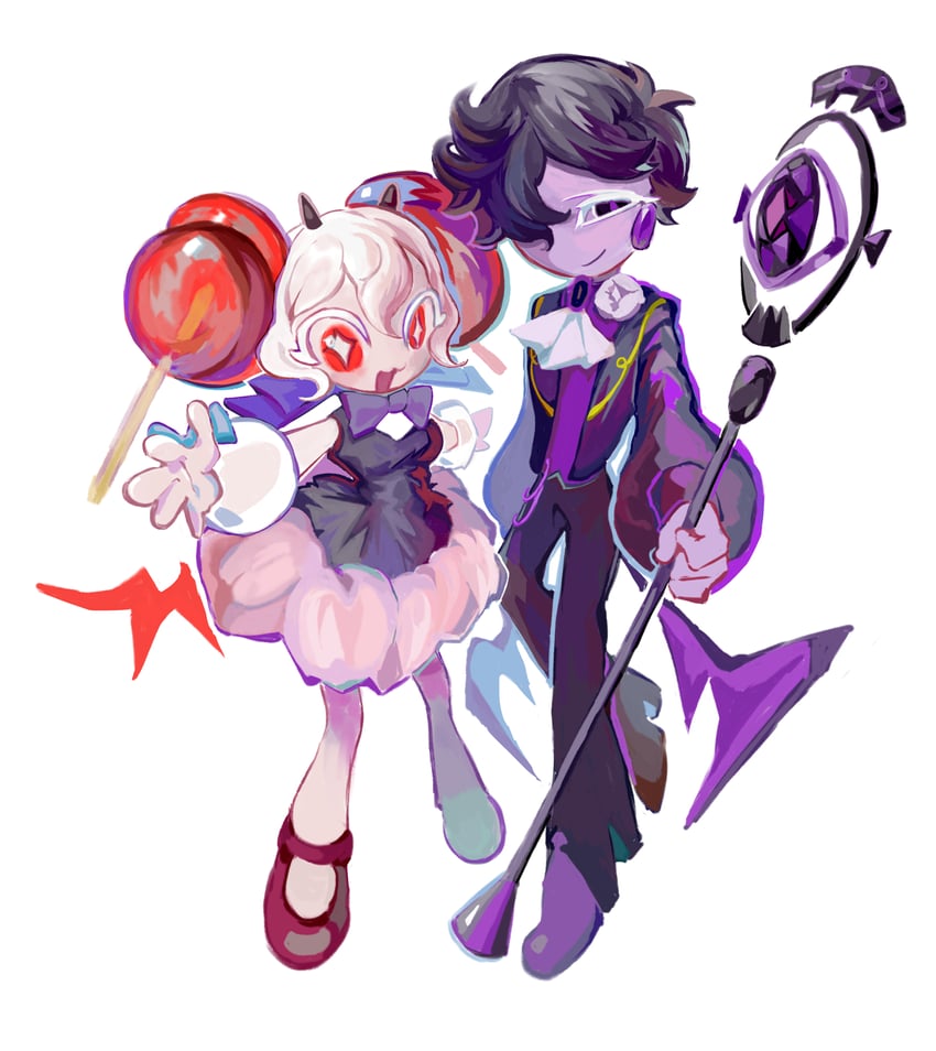 candy apple cookie and black sapphire cookie (cookie run and 1 more) drawn by hapiu1028