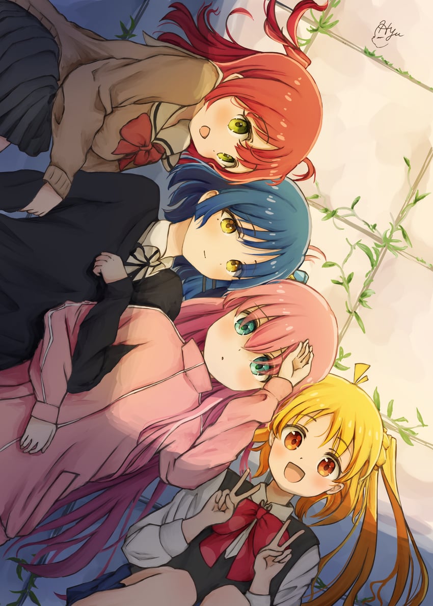 gotoh hitori, kita ikuyo, ijichi nijika, and yamada ryo (bocchi the rock!) drawn by sumitokohyutan