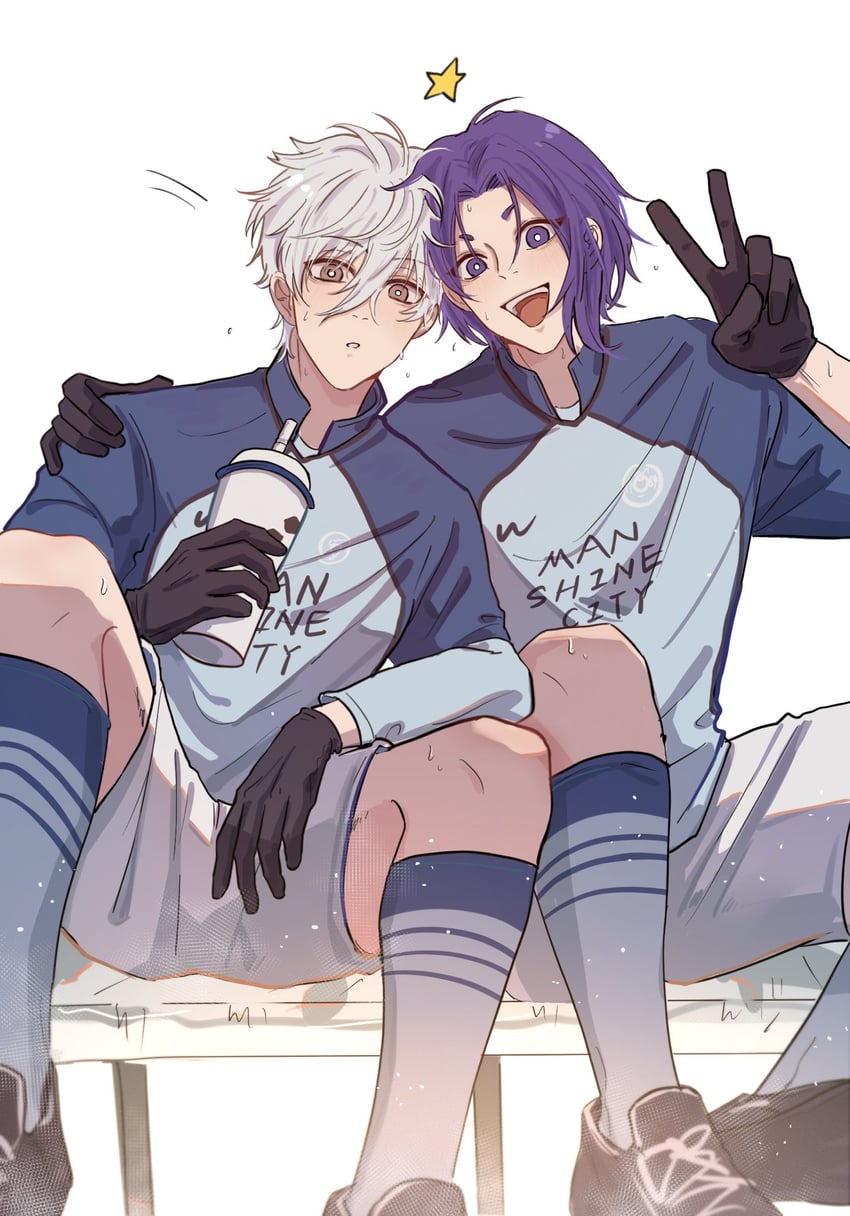 nagi seishirou and mikage reo (blue lock) drawn by blnag_peapond