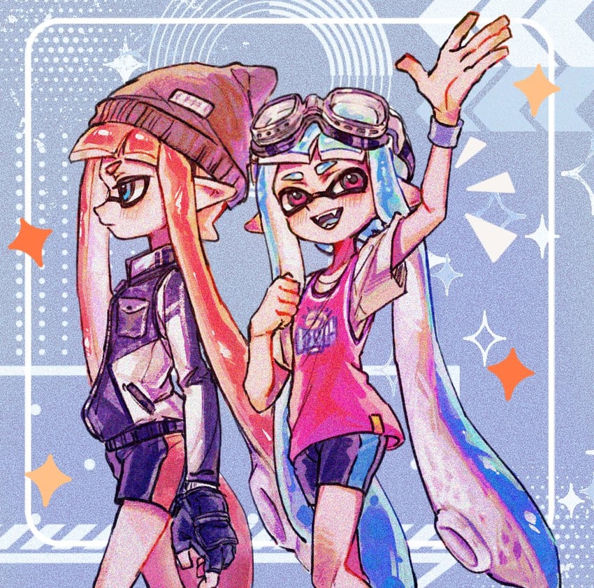 inkling player character and inkling girl (splatoon) drawn by gucandiyi52092