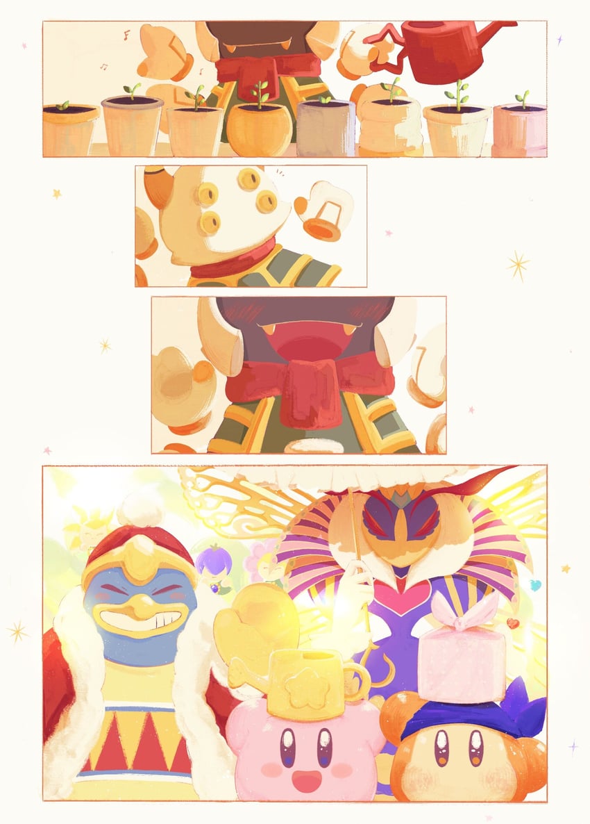 kirby, king dedede, bandana waddle dee, taranza, queen sectonia, and 1 more (kirby and 1 more) drawn by 93mai