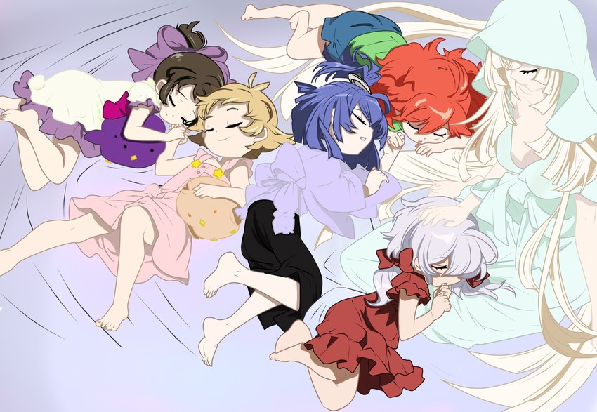 yukine chris, tachibana hibiki, kazanari tsubasa, kohinata miku, amou kanade, and 1 more (senki zesshou symphogear) drawn by eklear and yoshii_dan