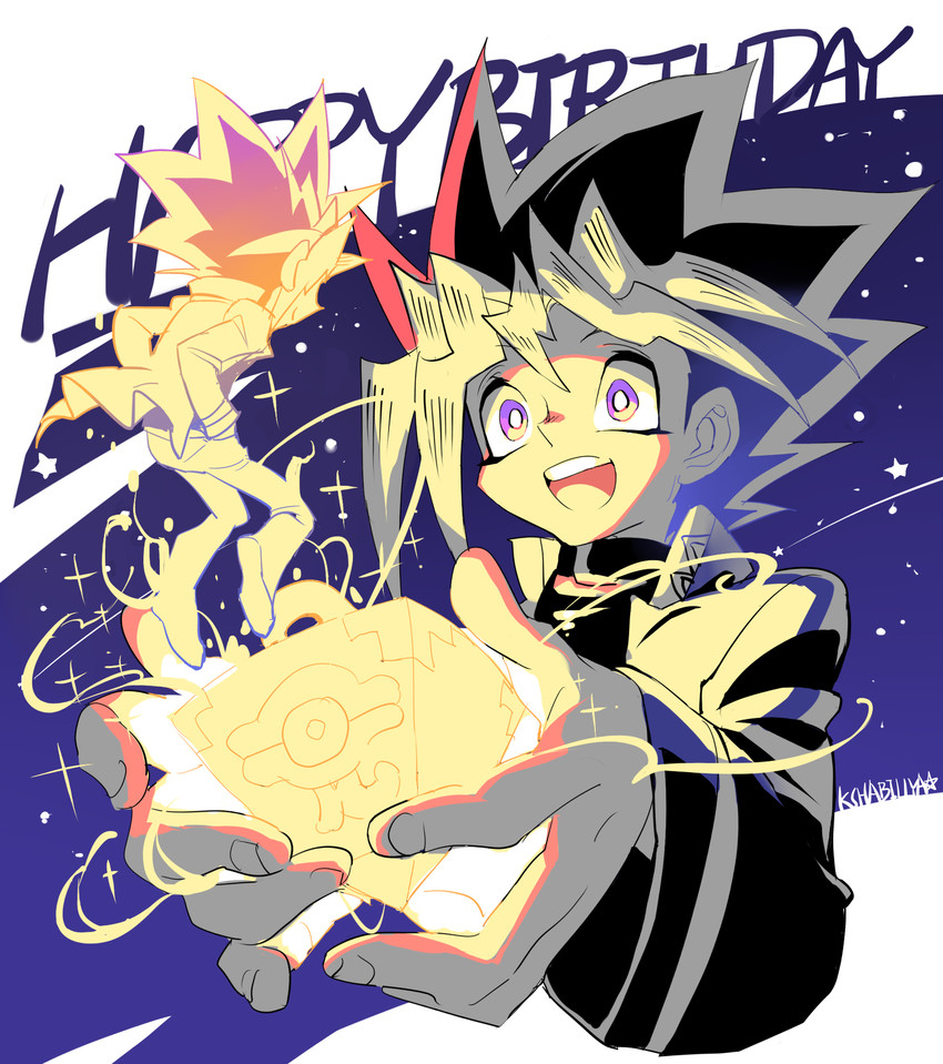 muto yugi and yami yugi (yu-gi-oh! and 1 more) drawn by kushabiria