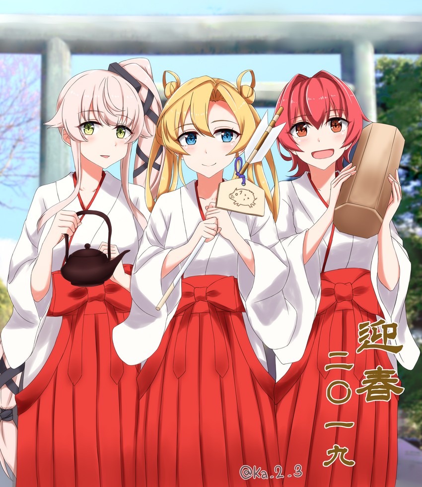 yura, abukuma, and kinu (kantai collection) drawn by ibuki_grunt