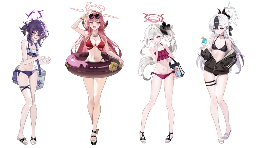 kayoko, aru, mutsuki, and haruka (blue archive) drawn by thaba