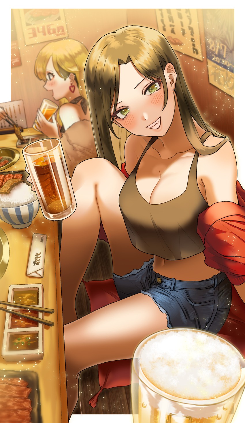 mukai takumi and fujimoto rina (idolmaster and 1 more) drawn by ro_torobo