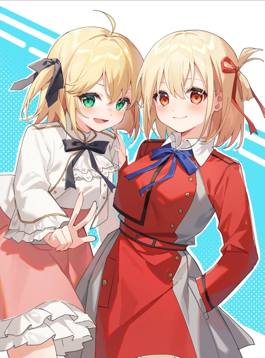nishikigi chisato and anisphia wynn palettia (lycoris recoil and 1 more) drawn by yunweishukuang