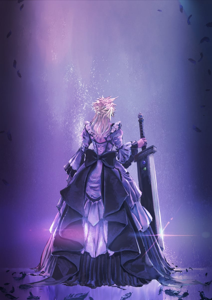 cloud strife (final fantasy and 2 more) drawn by saki_(hxaxcxk)