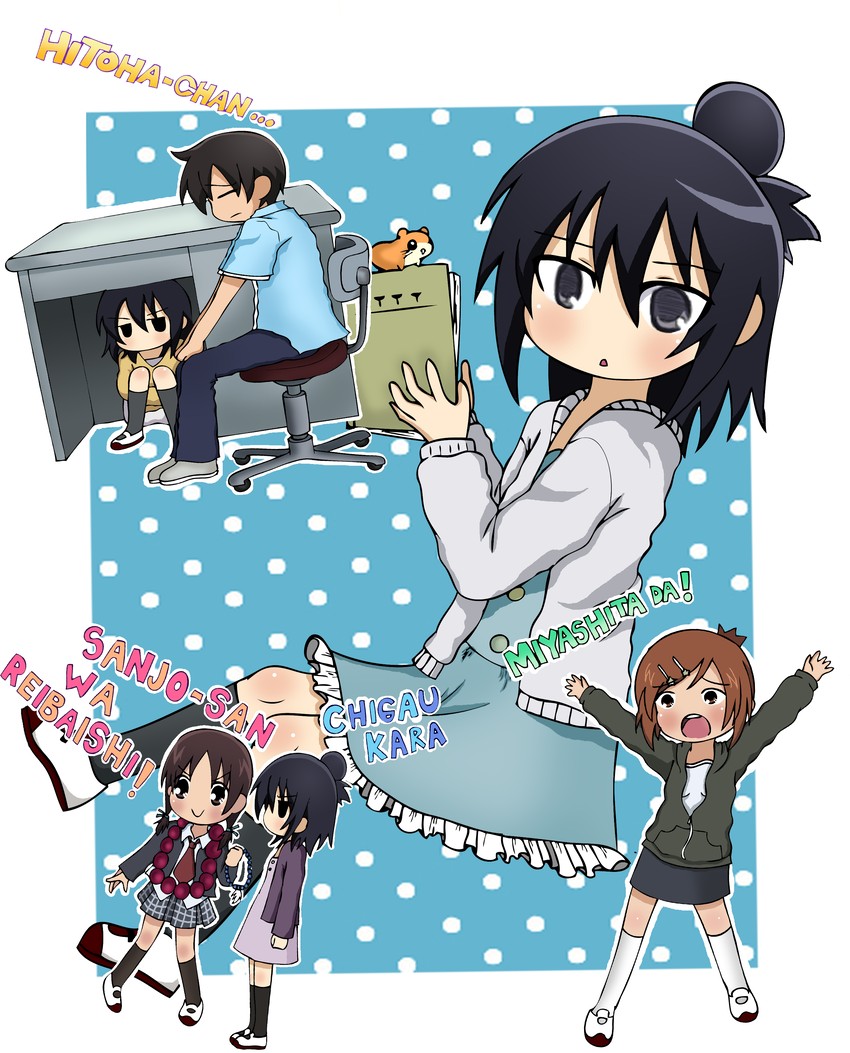 marui hitoha, miyashita, yabe satoshi, matsuoka sakiko, and chikubi (mitsudomoe) drawn by ximsol182