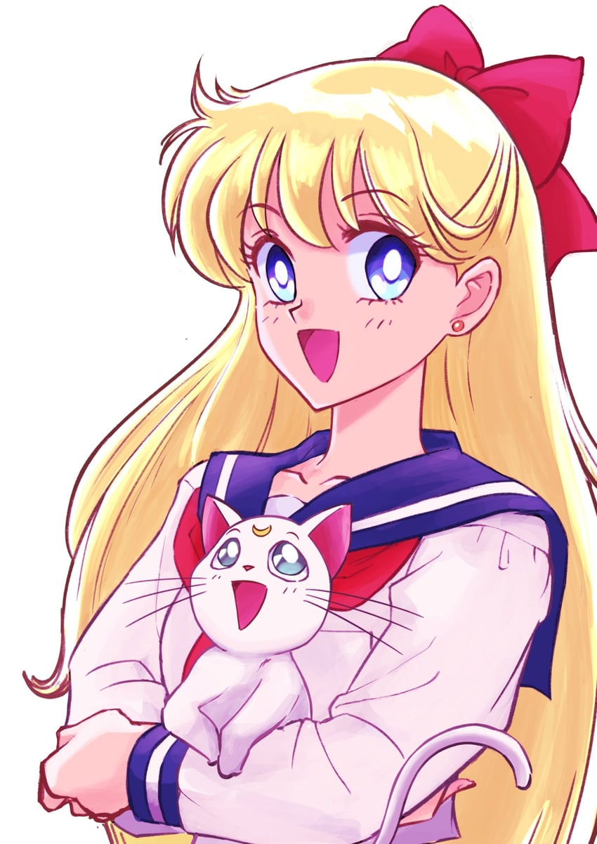 aino minako and artemis (bishoujo senshi sailor moon) drawn by dj_jdite