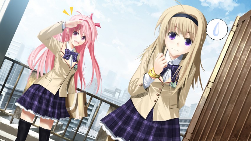 sakihata rimi and nishijou nanami (chaos;head) drawn by kouji_(astral_reverie)