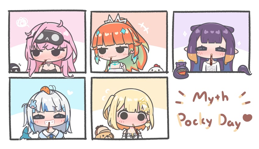 gawr gura, mori calliope, ninomae ina'nis, takanashi kiara, watson amelia, and 5 more (hololive and 1 more) drawn by mpien
