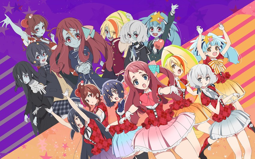 konno junko, minamoto sakura, mizuno ai, nikaidou saki, hoshikawa lily, and 2 more (zombie land saga) drawn by fukagawa_kazumi