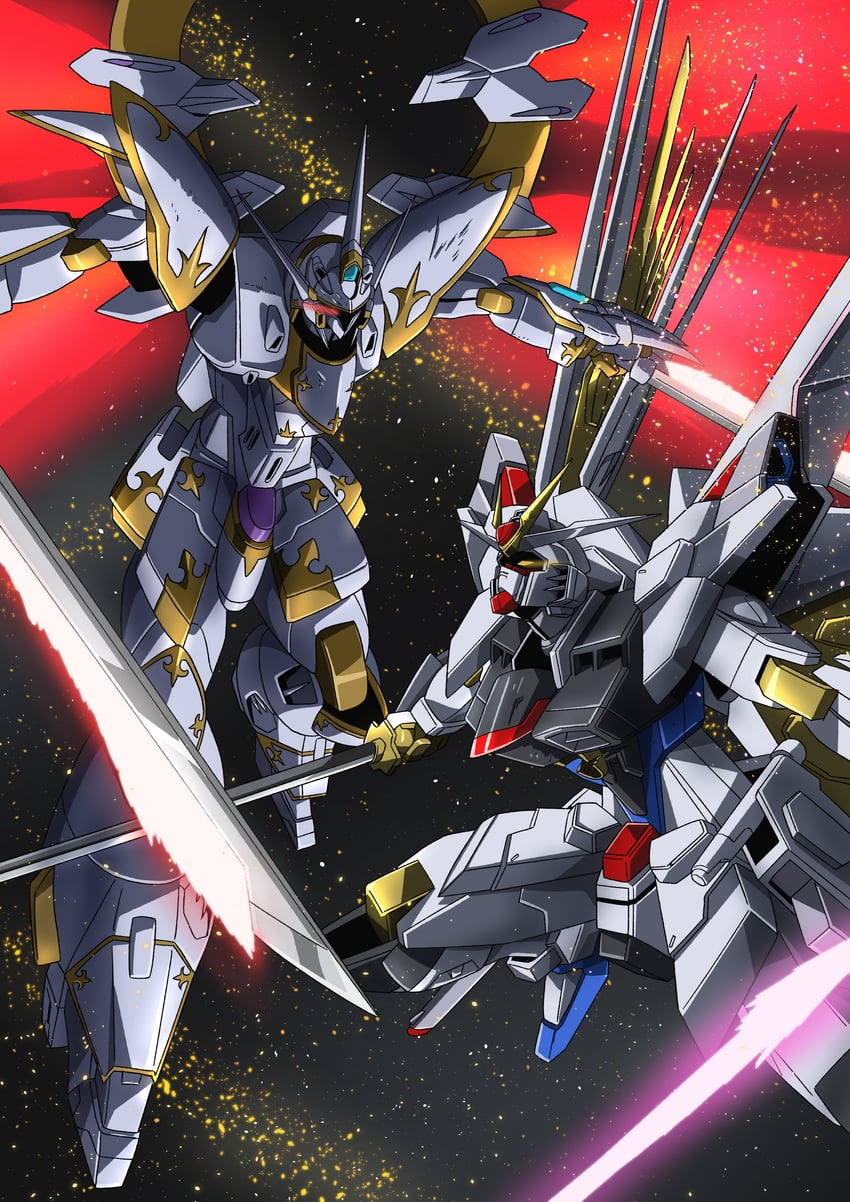 mighty strike freedom gundam and cal-re.a (gundam and 2 more) drawn by tyuuboutyauyo