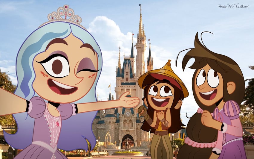 andrea davenport, molly mcgee, and libby stein-torres (disneyland and 1 more) drawn by joseartcentenoofficial