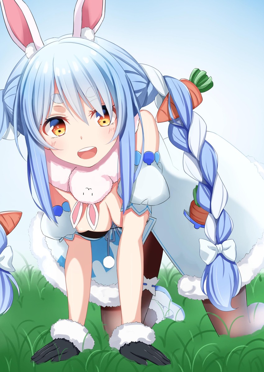 usada pekora and don-chan (hololive) drawn by honorikiti