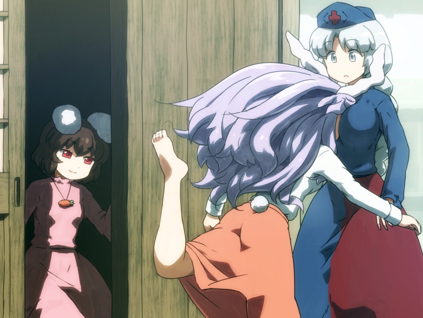 reisen udongein inaba, inaba tewi, and yagokoro eirin (touhou) drawn by shirosato
