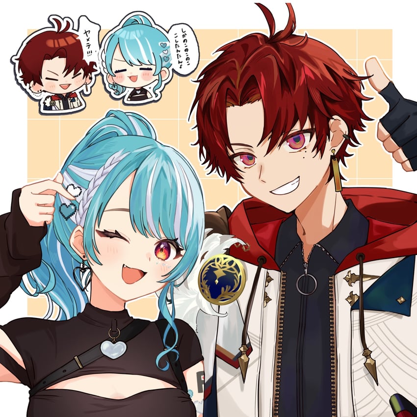 shiranami ramune and hiiragi tsurugi (vspo! and 1 more) drawn by unimaru_go