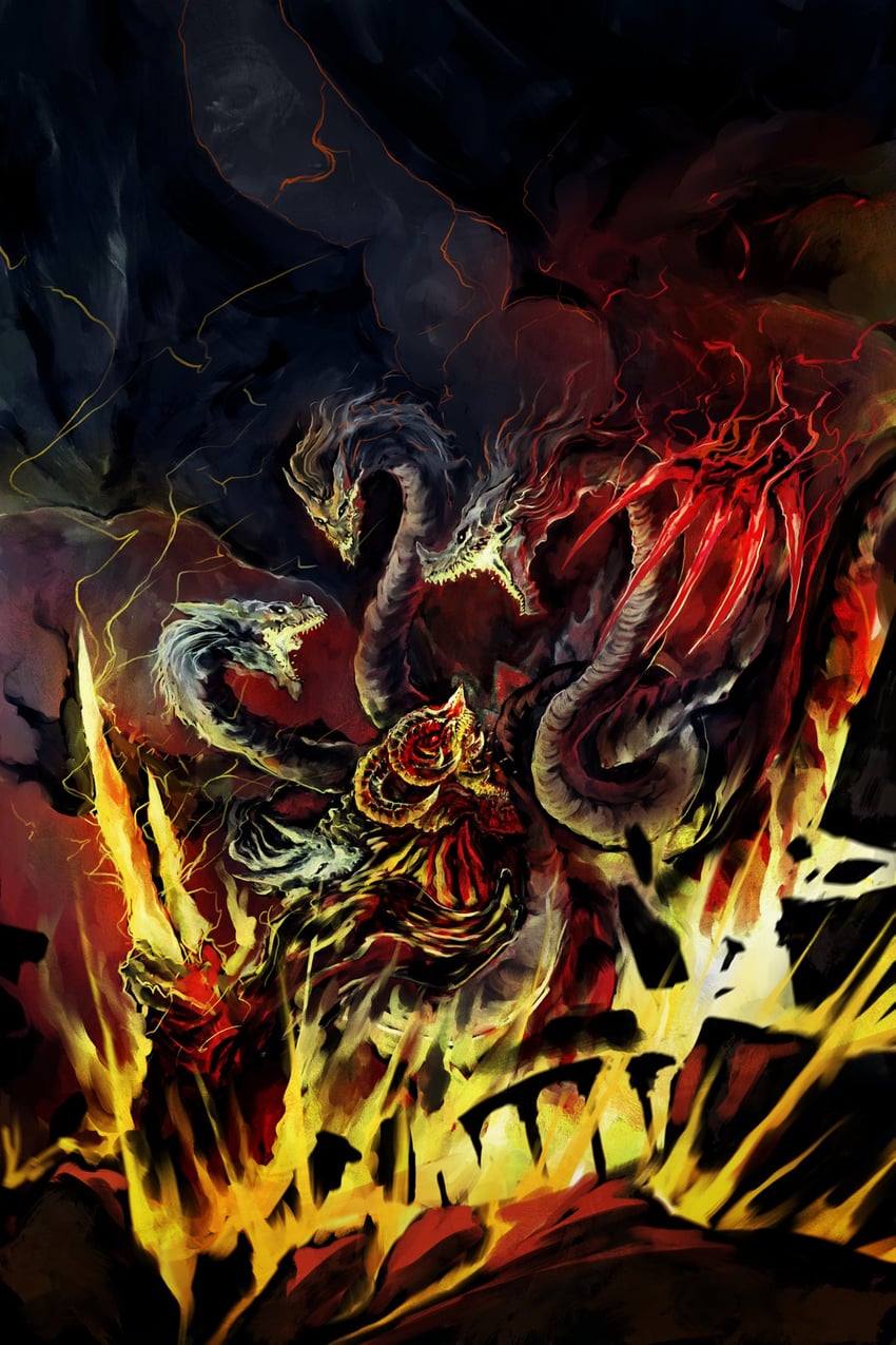 bayle the dread and dragonlord placidusax (elden ring and 1 more) drawn by alivewake