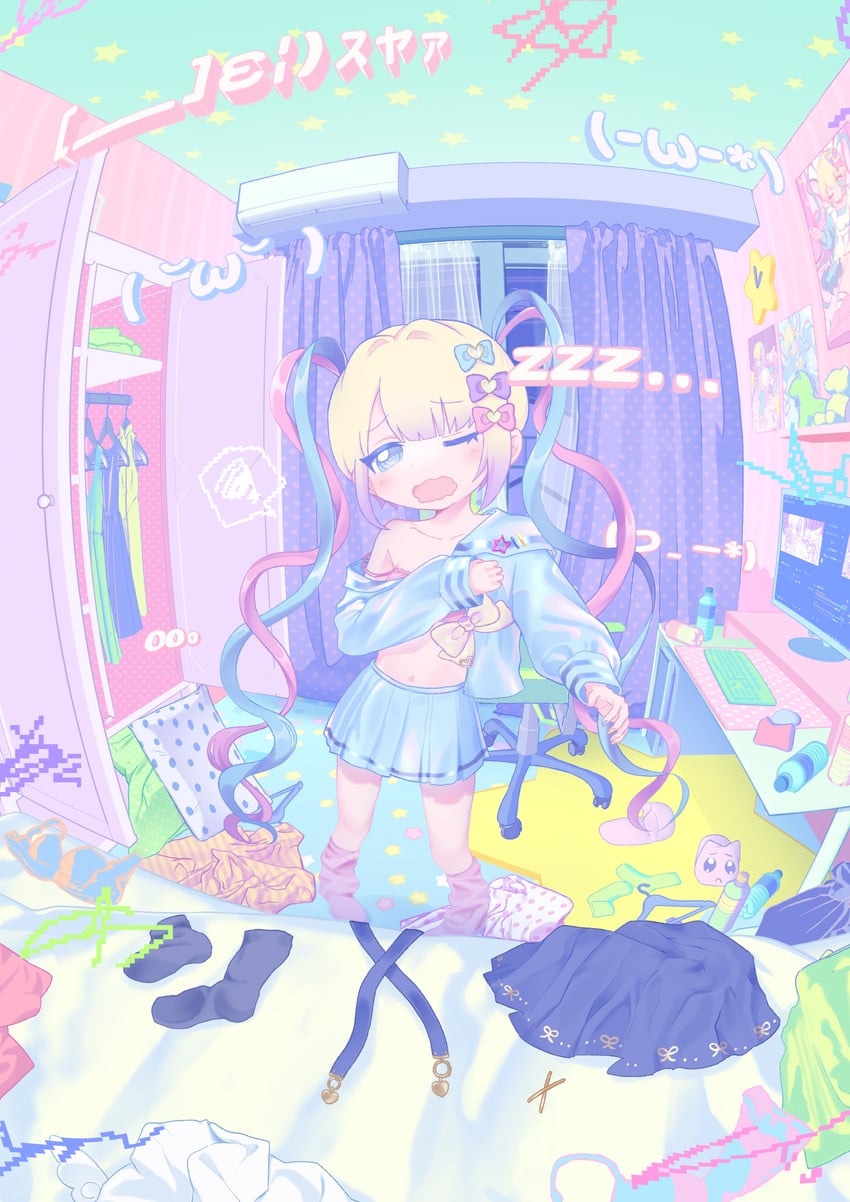 chouzetsusaikawa tenshi-chan and pien cat (needy girl overdose) drawn by wotoha