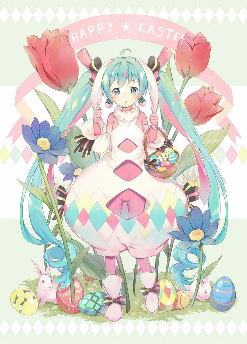 hatsune miku and easter miku (vocaloid) drawn by ekita_kuro