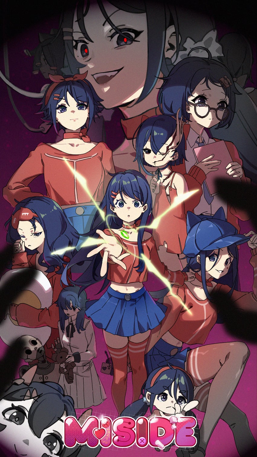 mita, cool mita, kind mita, mila, sleepy mita, and 8 more (miside) drawn by inseki11
