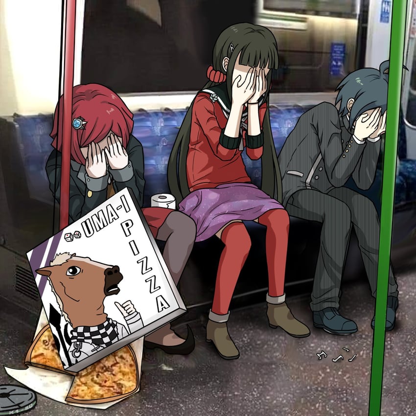 oma kokichi, saihara shuichi, harukawa maki, and yumeno himiko (danganronpa and 1 more) drawn by kmnm_1403