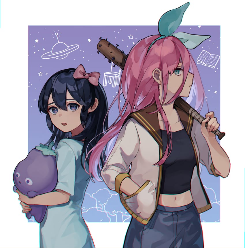 aubrey and mr. plantegg (omori) drawn by hasu_art