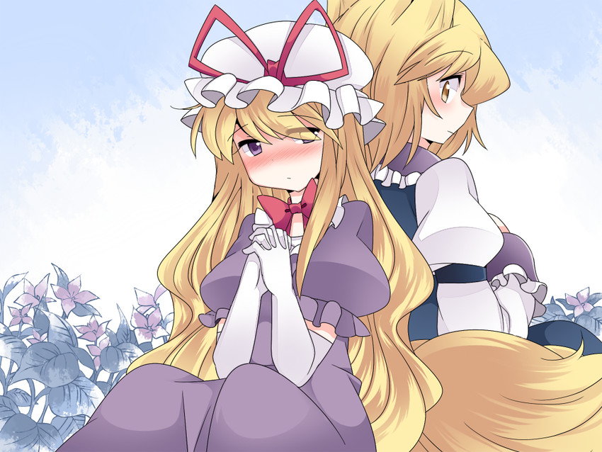 yakumo yukari and yakumo ran (touhou) drawn by hammer_(sunset_beach)