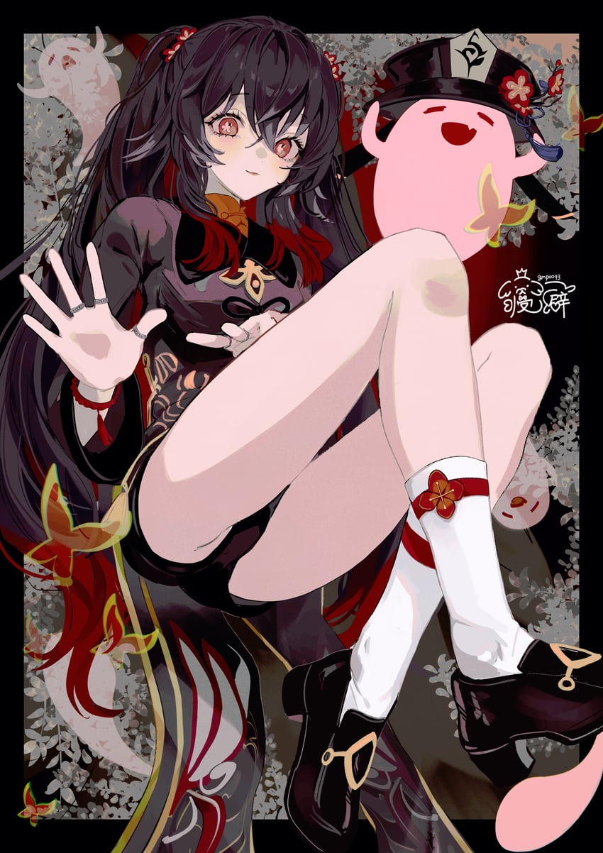 hu tao and boo tao (genshin impact) drawn by gmpoo93