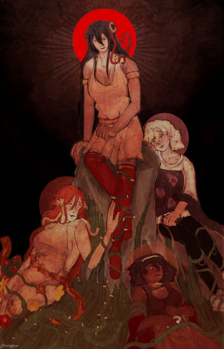 ezekiel, oriel, macy, and salxire (seraphim slum) drawn by vannyate